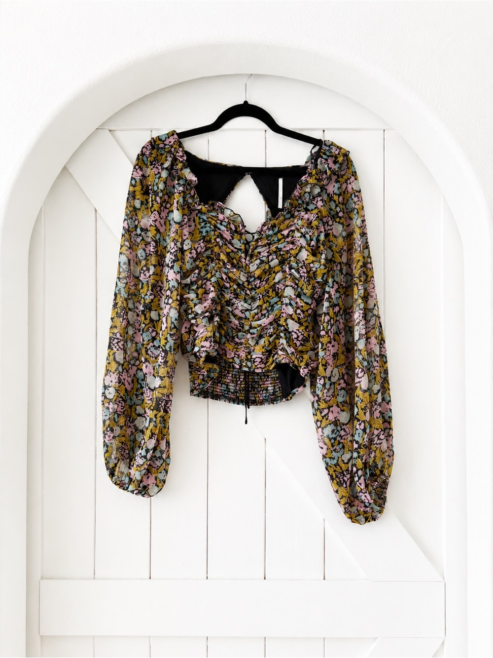 Anthropologie Mabel Floral Ruched Top – Size Small